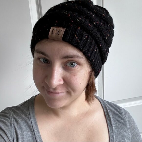 C.C. Boutique | Black Speckle Knit Beanie | One Size Adult - Picture 8 of 10